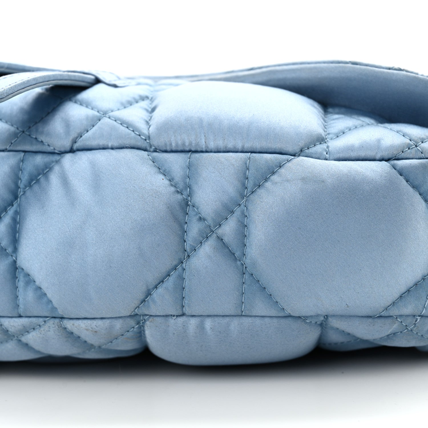 Christian Dior X ERL Satin Cannage Micro Venice Saddle Bag Blue 10 of 14