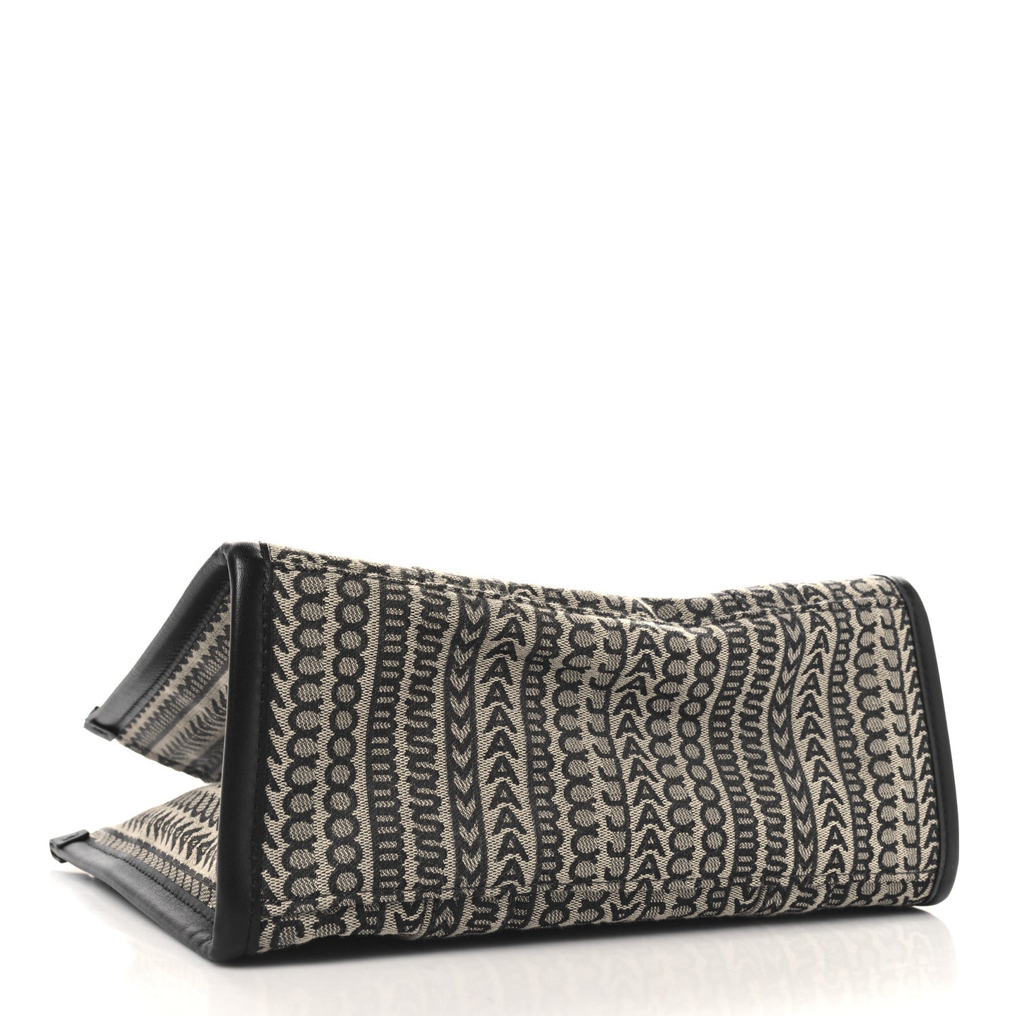 Cotton Jacquard Monogram Medium The Traveler Tote Bag Beige Multicolor