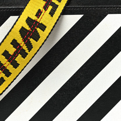 Off-White Saffiano Striped Mini Diag Bag Black White 7 of 10