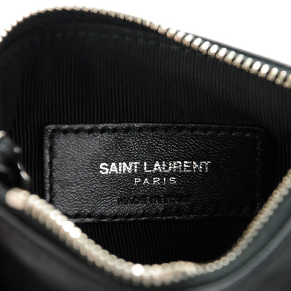 Saint Laurent Calfskin Monogram Small Fringe Key Pouch Black 9 of 15