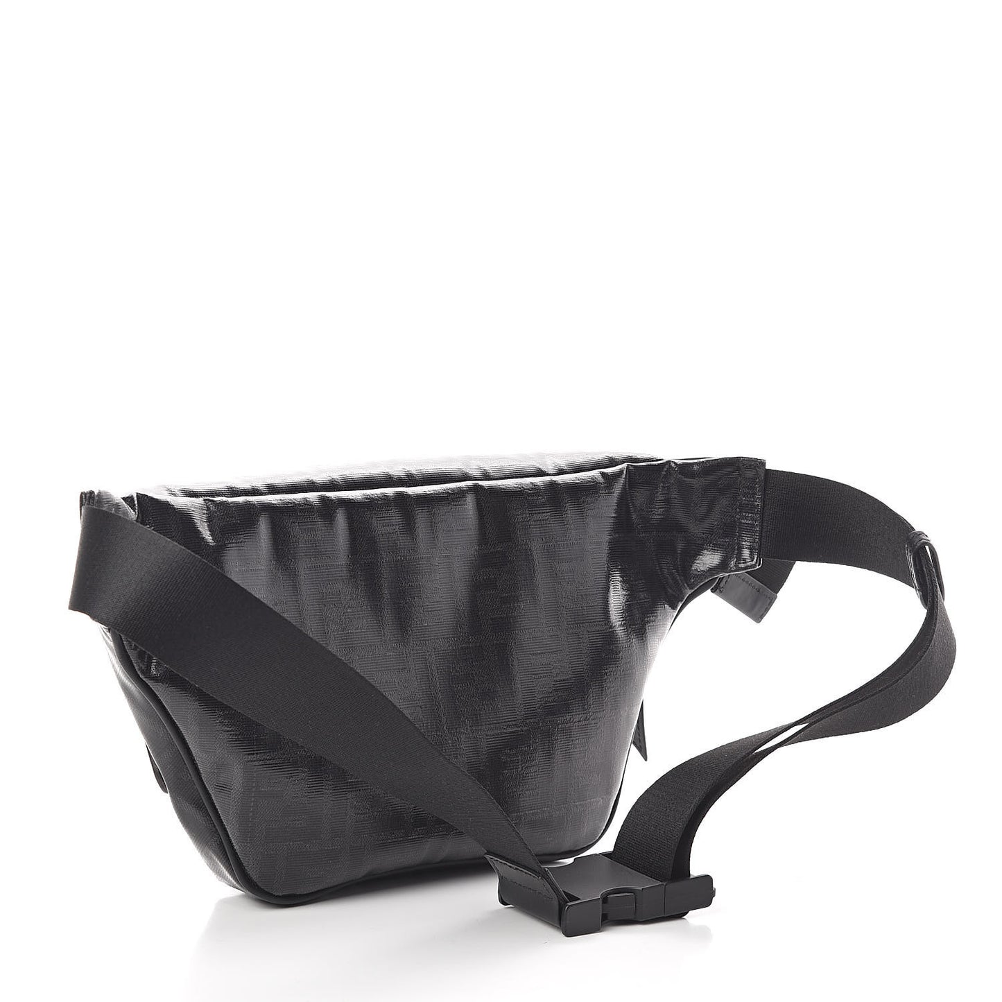 X FILA Glazed Fabric Vitello Century FF 1974 Mania Belt Bag Black White