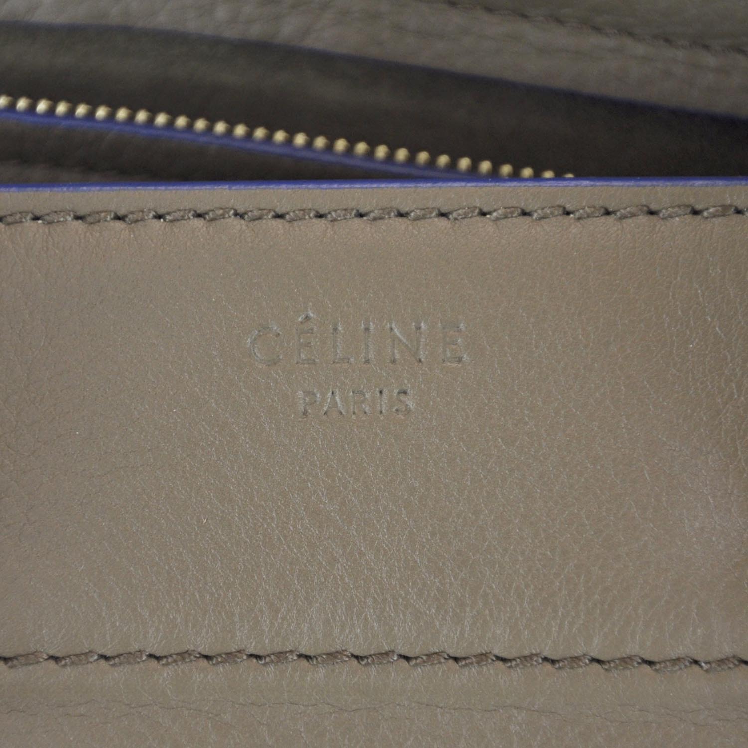Celine Smooth Calfskin Medium Phantom Luggage Khaki Cobalt Trim 8 of 10