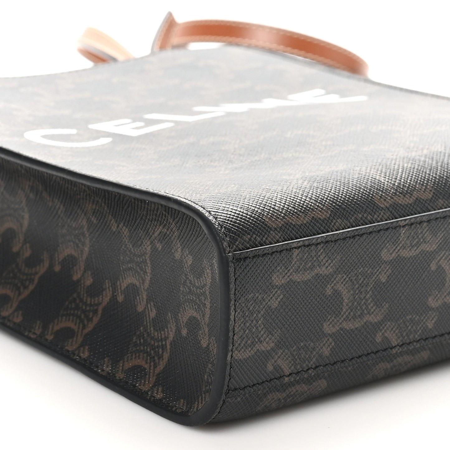 Triomphe Canvas Calfskin Mini Vertical Cabas Tan