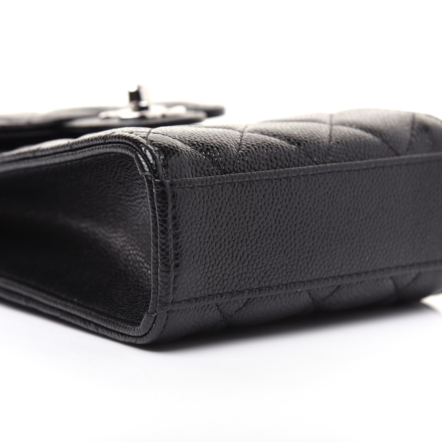 Caviar Quilted Classic Phone Holder Black