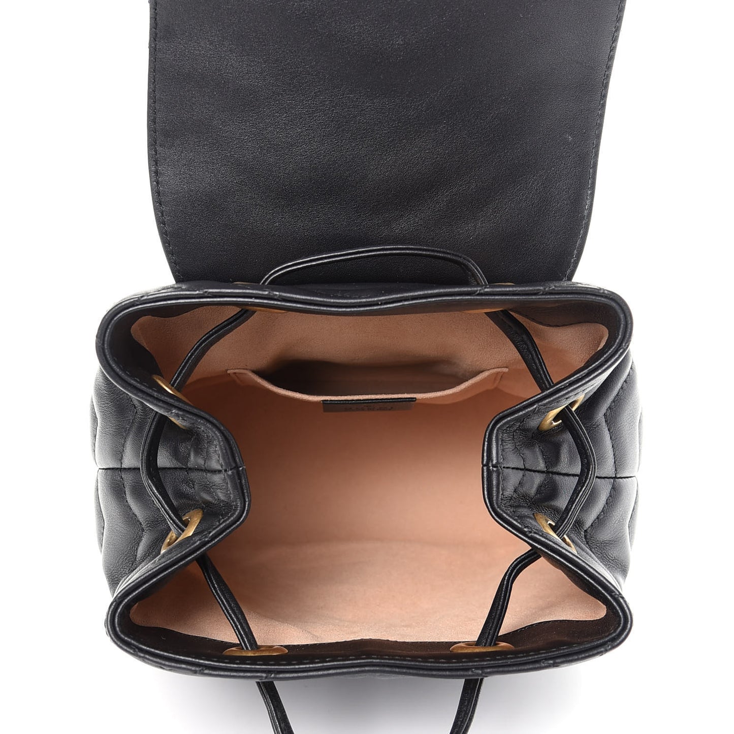 Calfskin Matelasse GG Marmont Flap Backpack Black