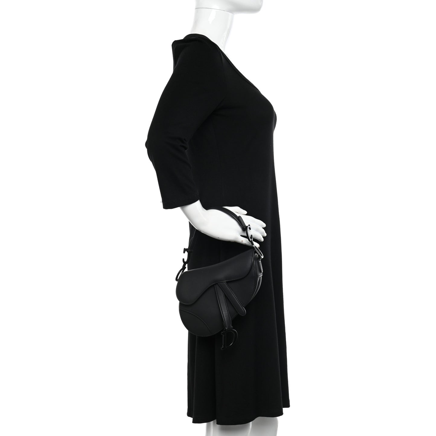 Ultra Matte Calfskin Mini Saddle Bag Black