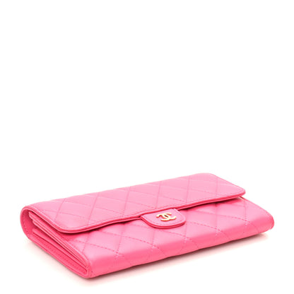 Chanel Lambskin Quilted Large Flap Wallet Pink 4 of 10