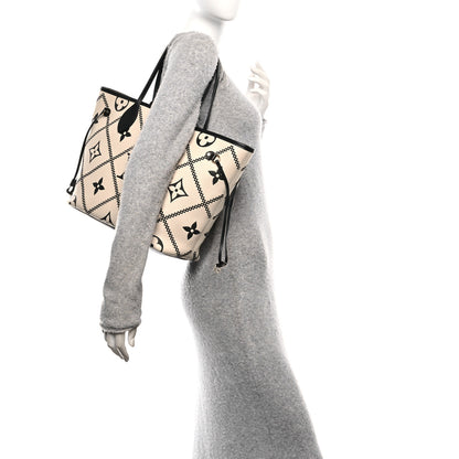 Louis Vuitton Empreinte Monogram Giant Broderies Neverfull MM Cream Black 2 of 10