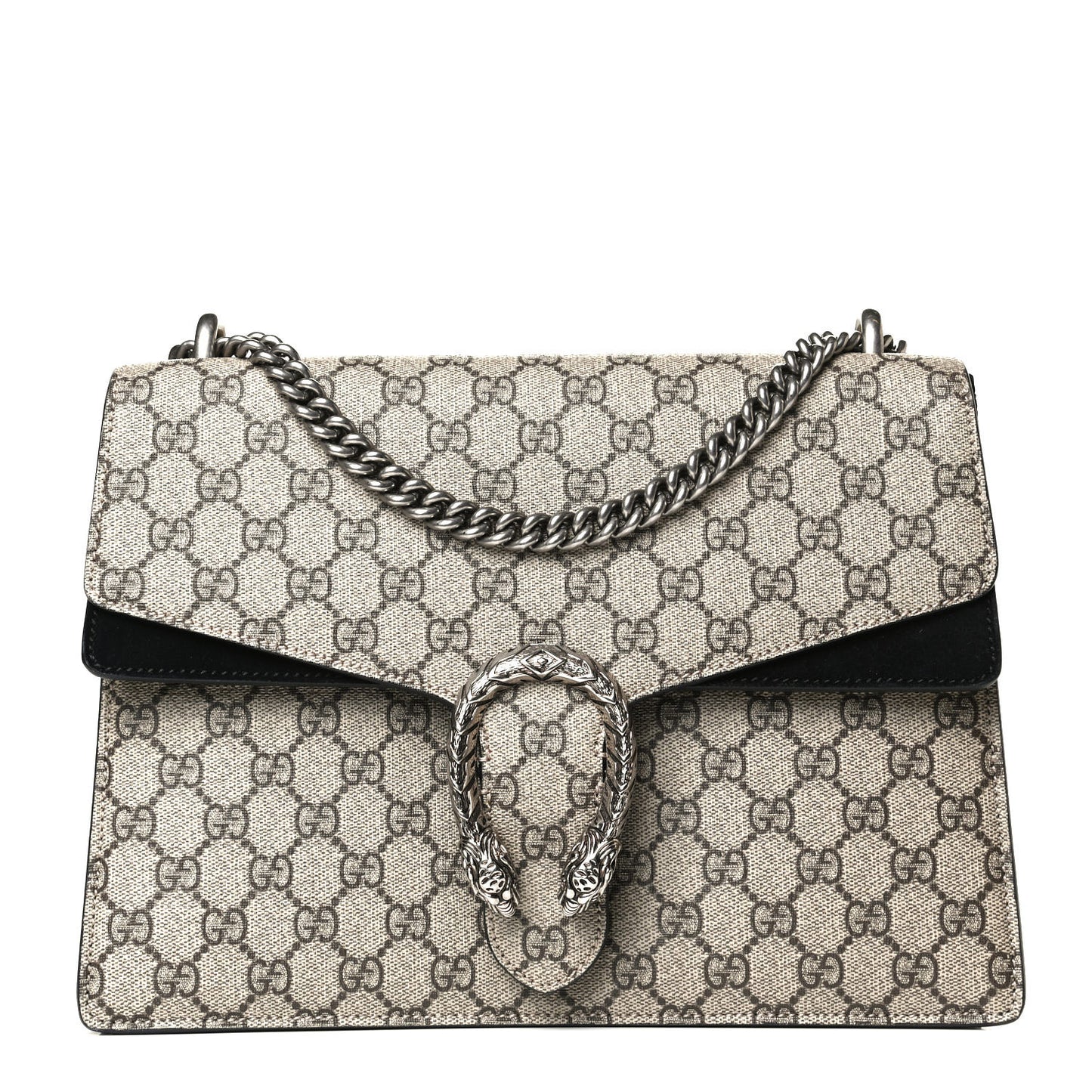 GG Supreme Monogram Medium Dionysus Shoulder Bag Black