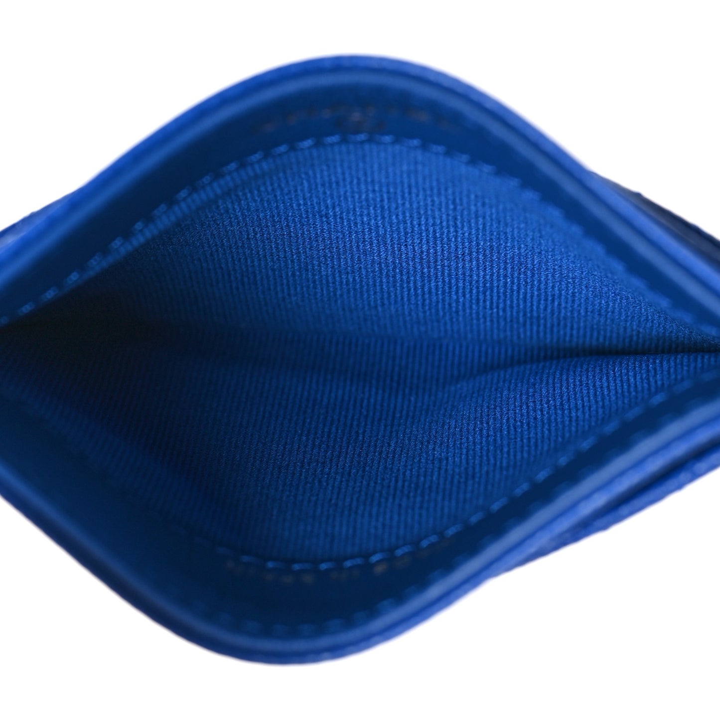 Caviar Quilted Card Holder Blue