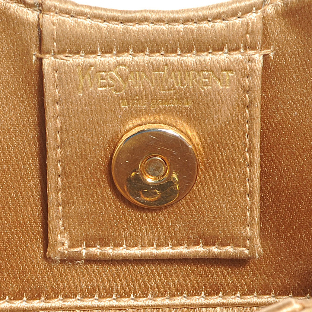 Sequin Satin Mombasa Horn Bag Gold