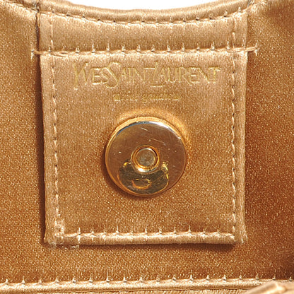 Saint Laurent Sequin Satin Mombasa Horn Bag Gold 6 of 7