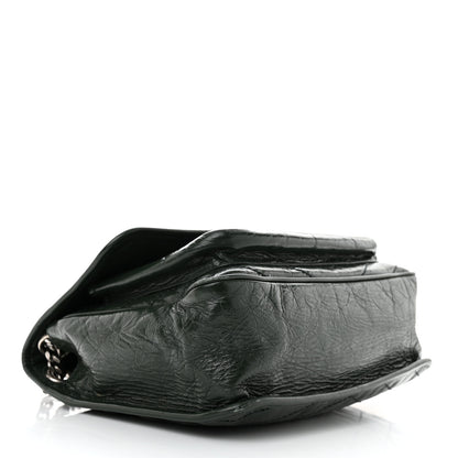Saint Laurent Crinkled Lambskin Matelasse Monogram Medium Niki Chain Satchel Green 4 of 10