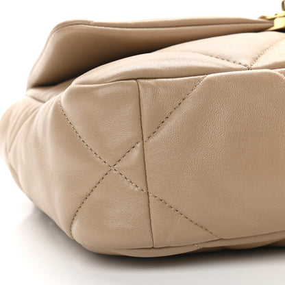 Chanel Lambskin Quilted Medium Chanel 19 Flap Dark Beige 8 of 9