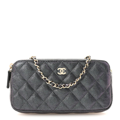 Chanel Iridescent Caviar Quilted Small Clutch With Chain Black 1 of 12