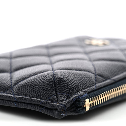 Chanel Caviar Quilted Classic Flat Wallet Pouch Navy 9 of 10