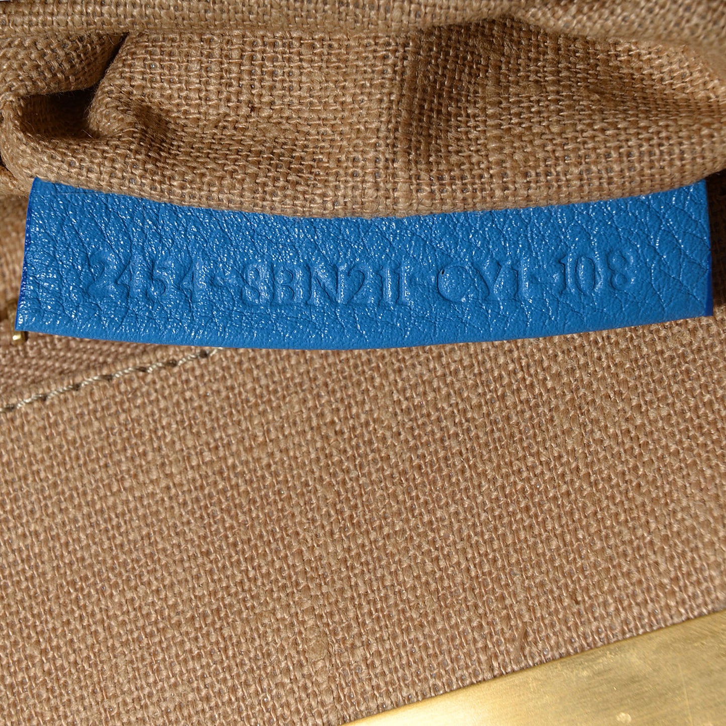 Cuoio Romano Raffia Selleria Medium Peekaboo Iconic Satchel Blue