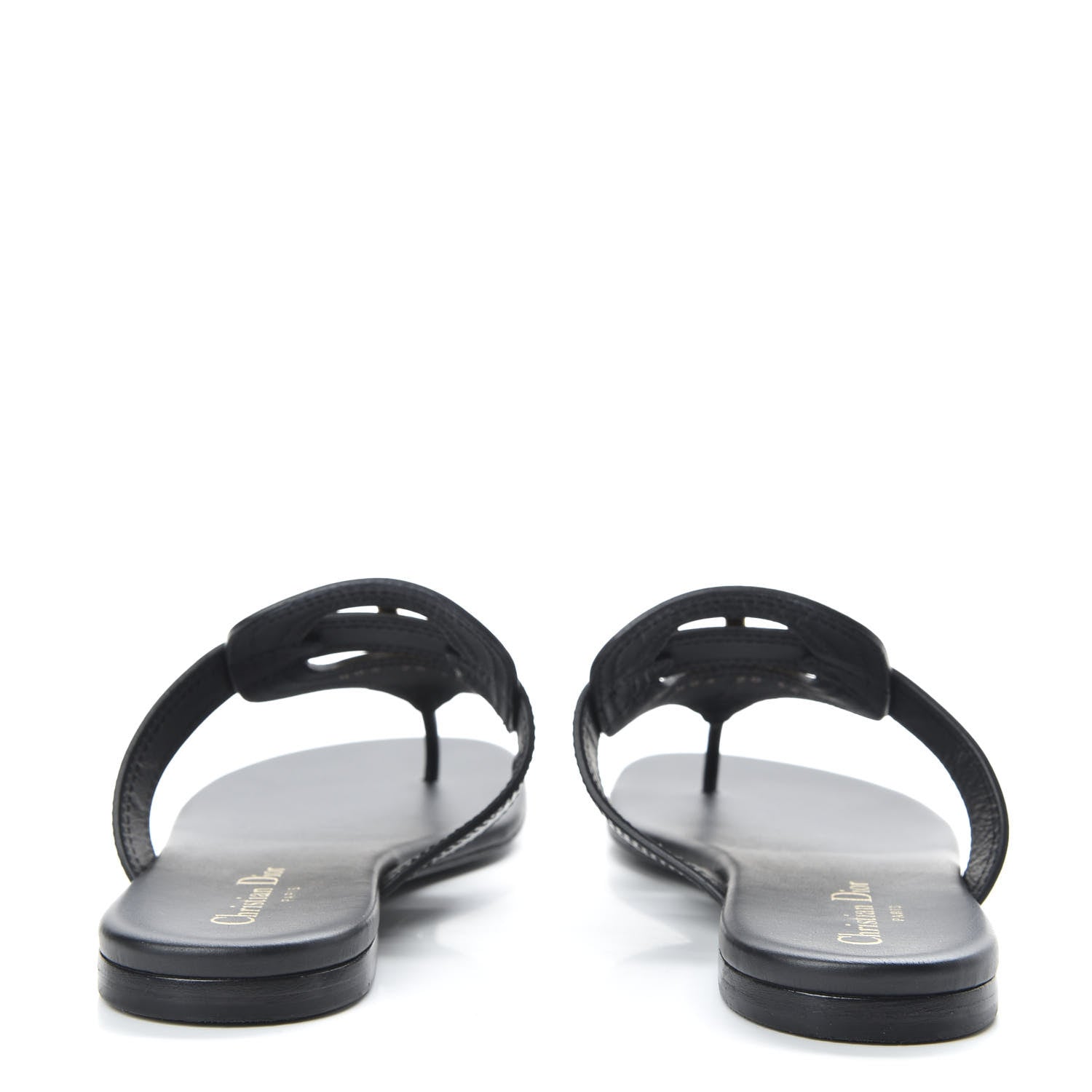 Christian Dior Calfskin 30 Montaigne Thong Sandals 36.5 Black 6 of 9