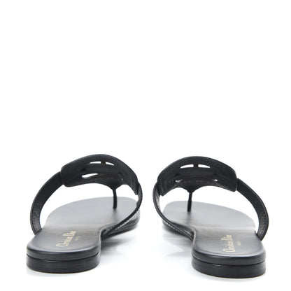 Christian Dior Calfskin 30 Montaigne Thong Sandals 36.5 Black 6 of 9
