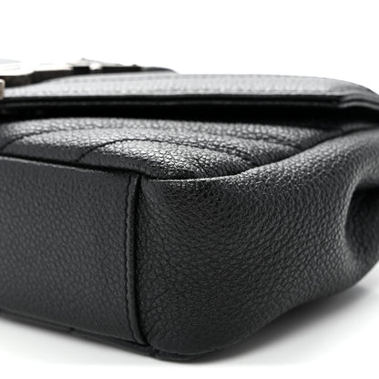 Saint Laurent Grained Calfskin Matelasse Chevron Classic Monogram Baby Chain Bag Black 10 of 10