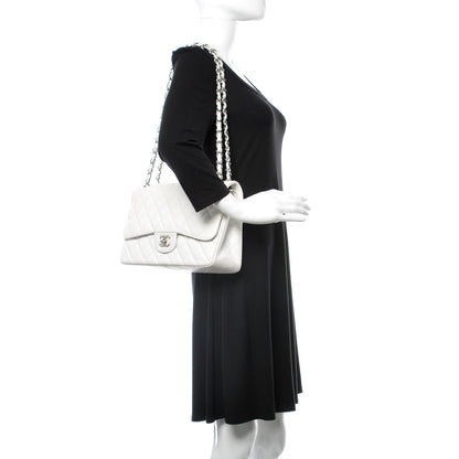 Chanel Caviar Quilted Jumbo Double Flap White 2 of 14