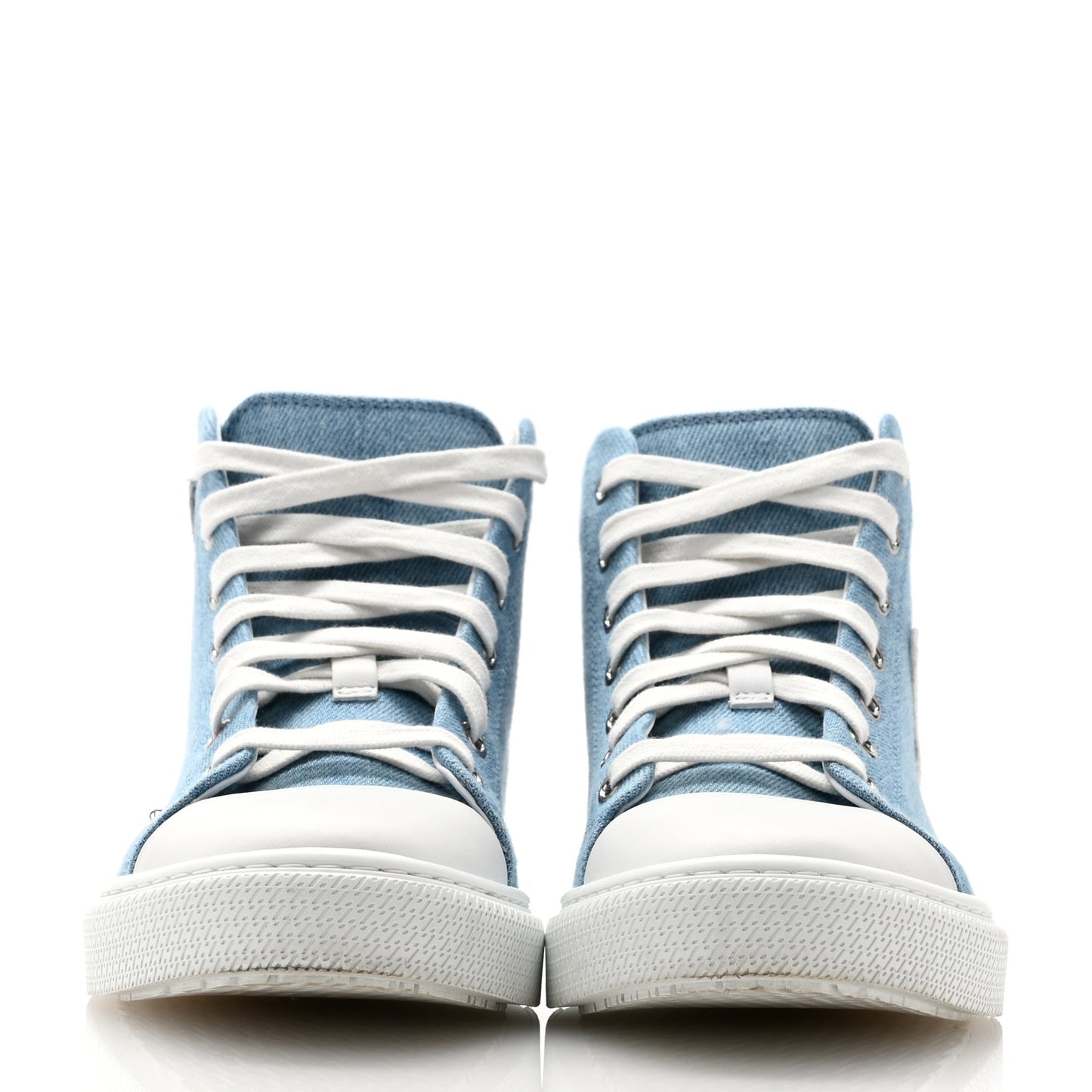 Denim Illico High Top Sneakers 36.5 Bleu Clair White
