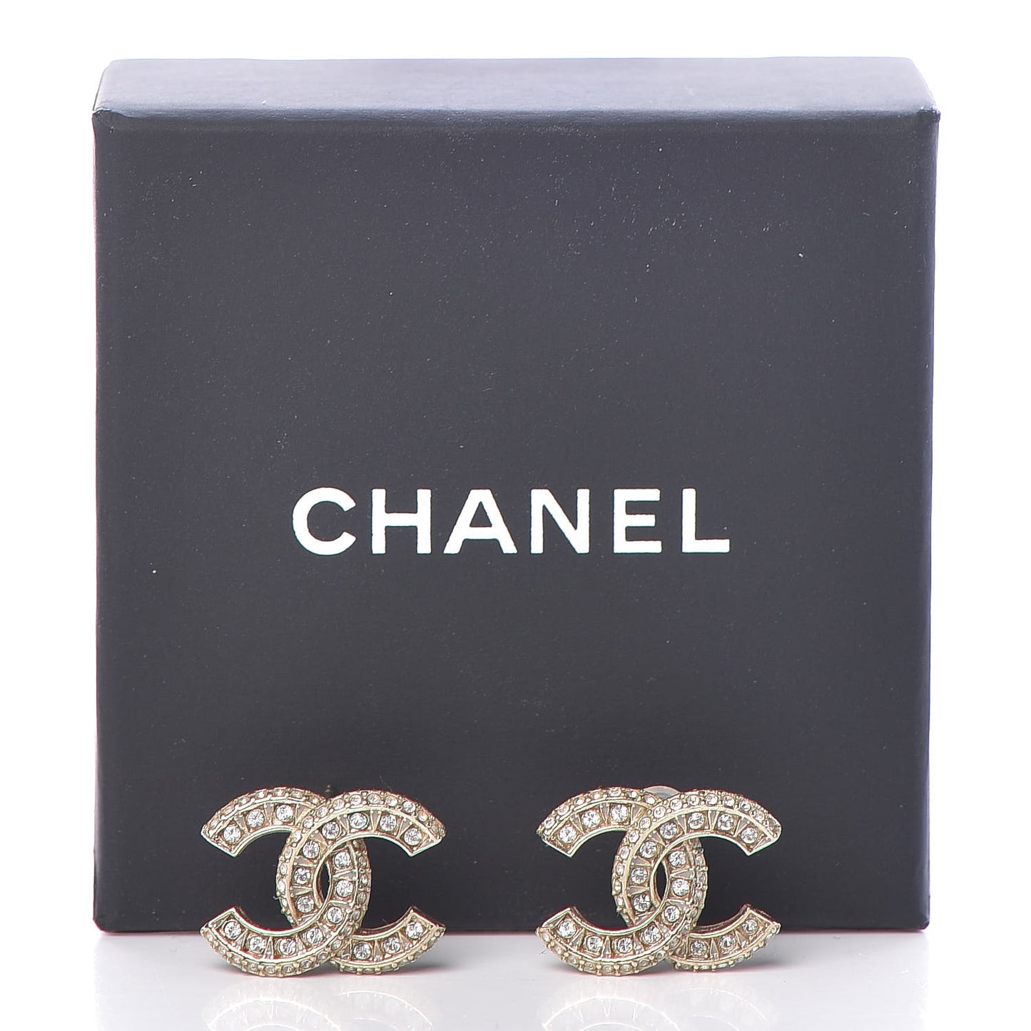 Crystal CC Earrings Light Gold