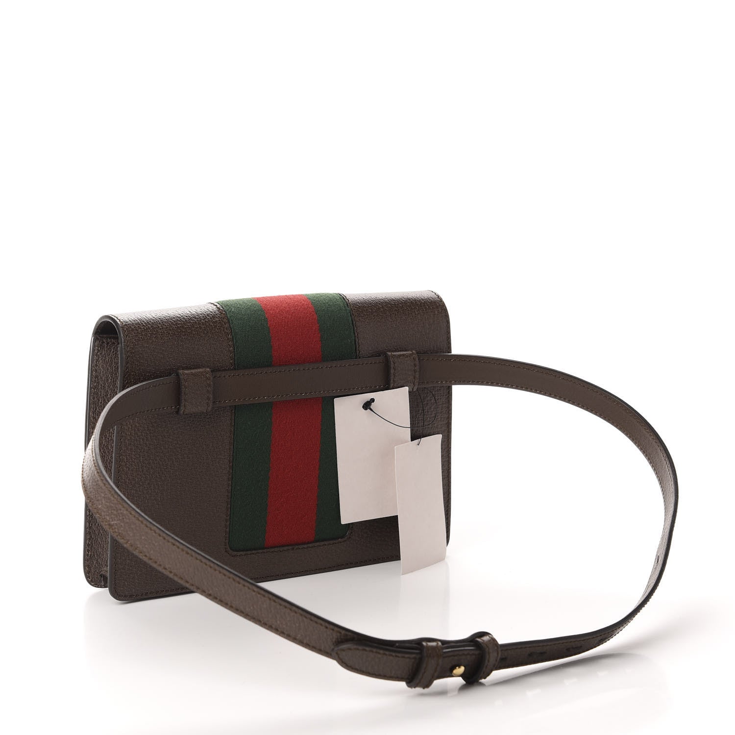 Gucci Calfskin Embroidered Sylvie Belt Bag 85 34 Brown 3 of 11