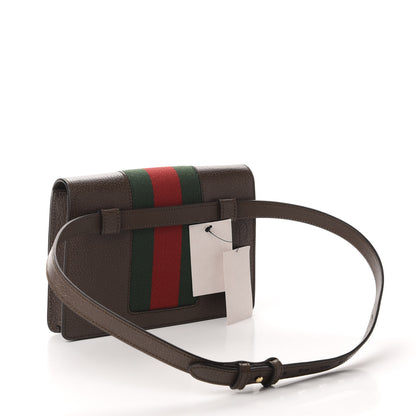 Gucci Calfskin Embroidered Sylvie Belt Bag 85 34 Brown 3 of 11