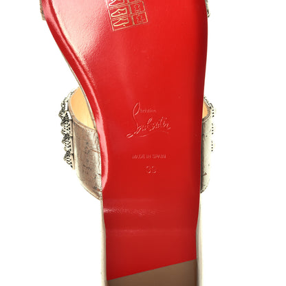 Christian Louboutin Liege Pepite Studded Myriadiam Flat Slide Sandals 39 Silver 6 of 8