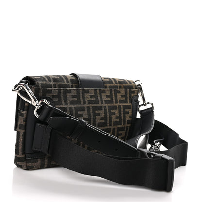Fendi Fabric Jacquard FF 1974 Belt Baguette Bag Tobacco Moro Black 3 of 10