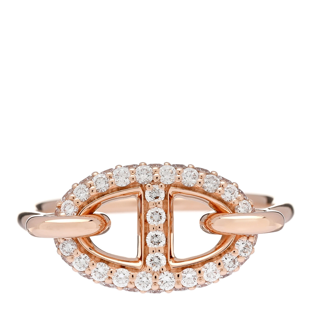 18K Rose Gold Diamond Farandole Ring 50 5.25