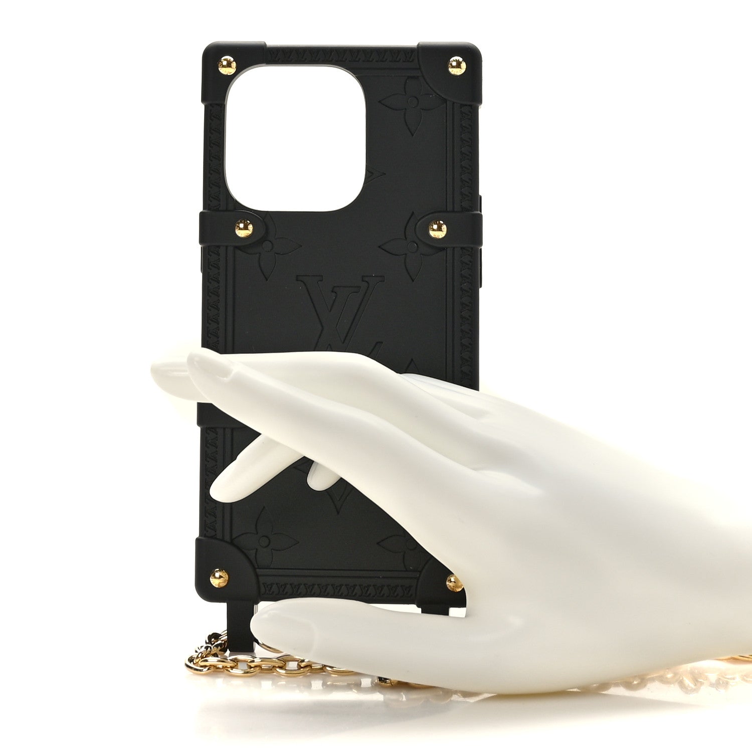 スマホアクセサリー LOUIS VUITTON iPhone14pro Louis Vuitton Rubber Monogram Trunk With Chain iPhone 14 Pro