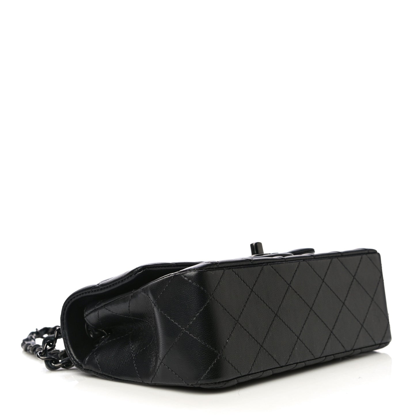 Lambskin Quilted Mini Rectangular Flap So Black