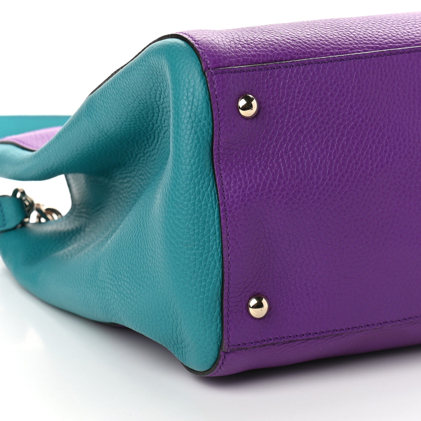 Pebbled Calfskin Large Bamboo Shopper Tote Violet Parma