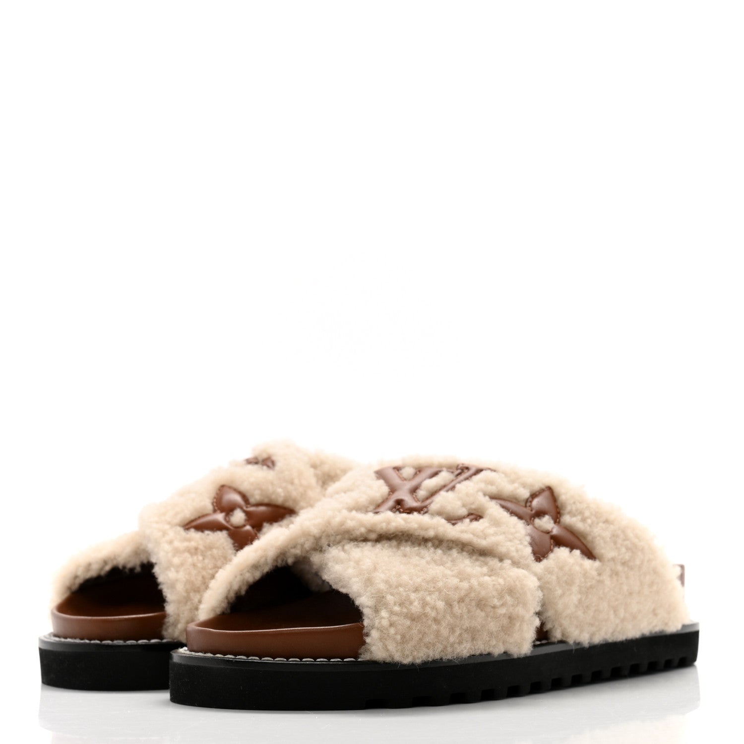 Louis Vuitton Shearling Paseo Flat Comfort Mule 37 Brown 3 of 8