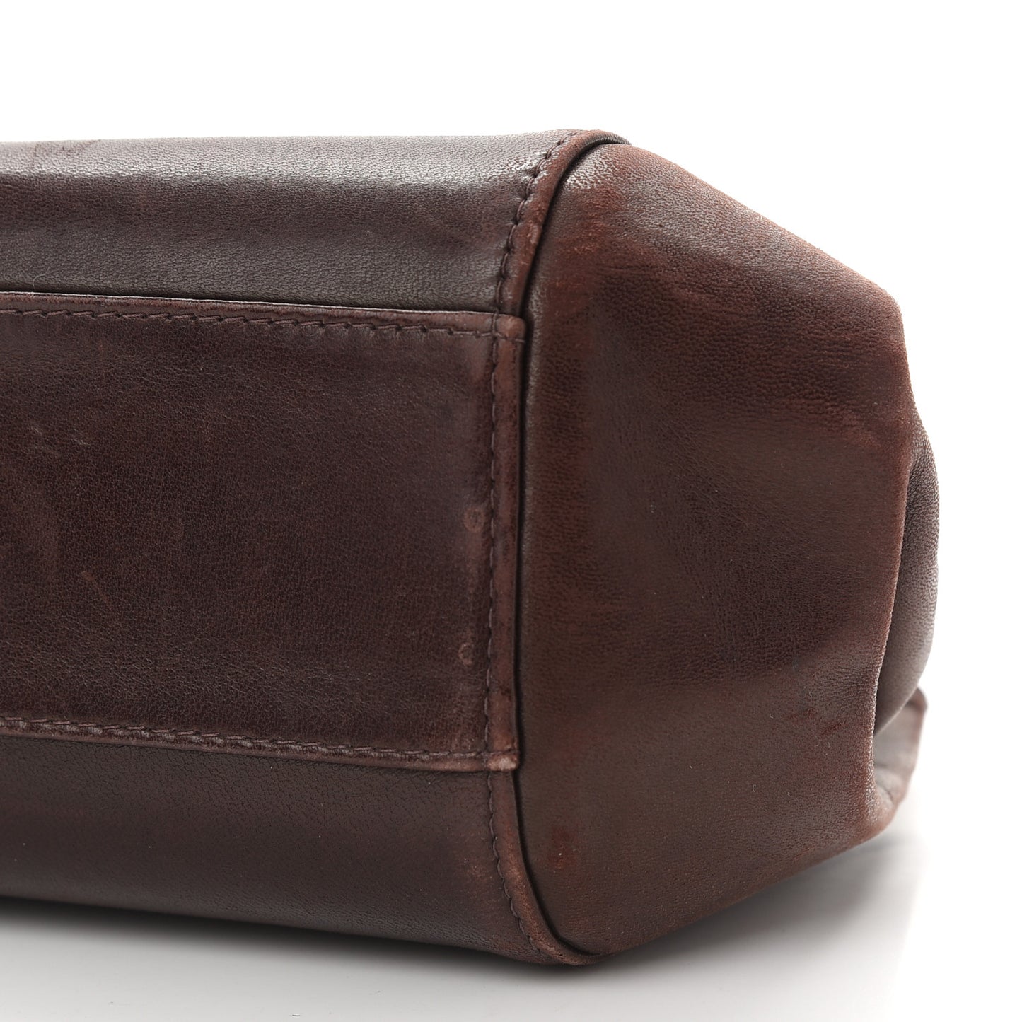 Lambskin Vertical Quilt Small Accordion Flap Brown