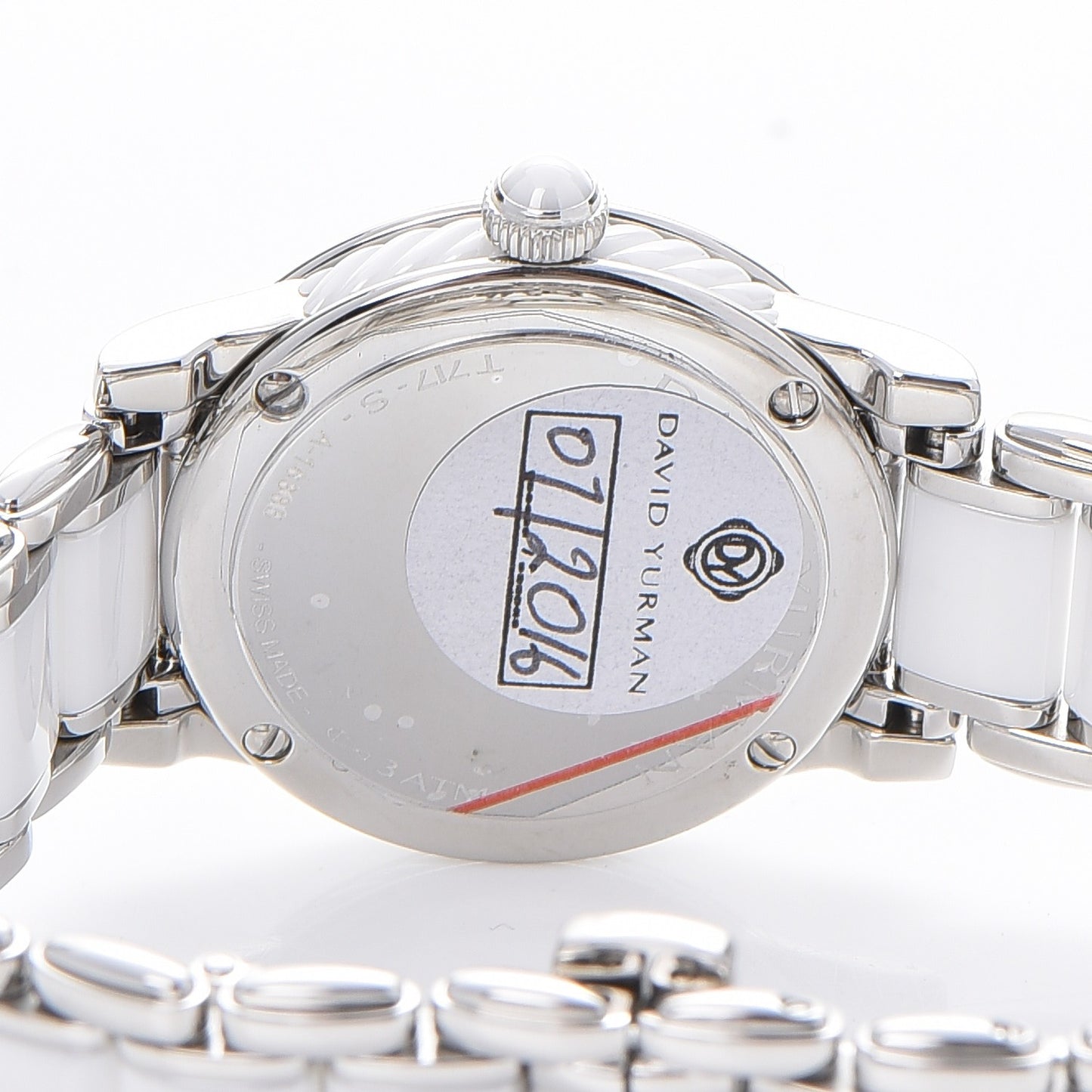 Stainless Steel Ceramic Diamond 30mm Classic Quartz Watch White
