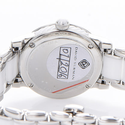 David Yurman Stainless Steel Ceramic Diamond 30mm Classic Quartz Watch White 5 of 9