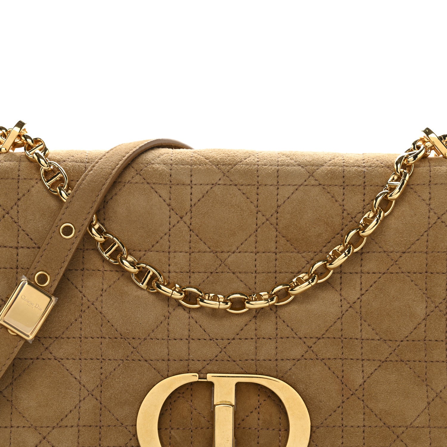 Christian Dior Shearling Cannage Large Caro Bag Camel 7 of 10