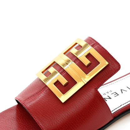 Givenchy Grained Calfskin 4G Flat Sandals 35 Red Cherry 10 of 13