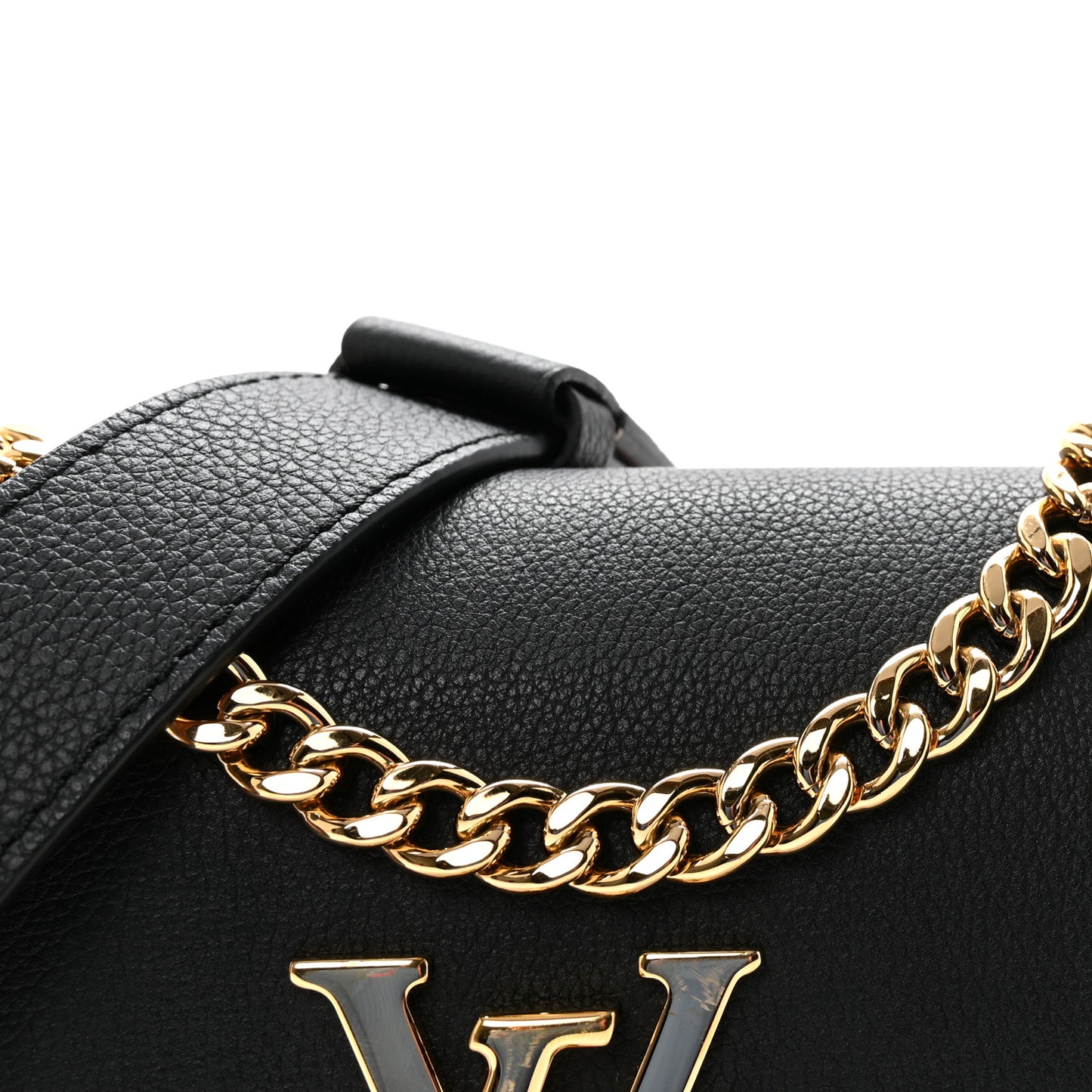 Grained Calfskin Lockme Tender Black