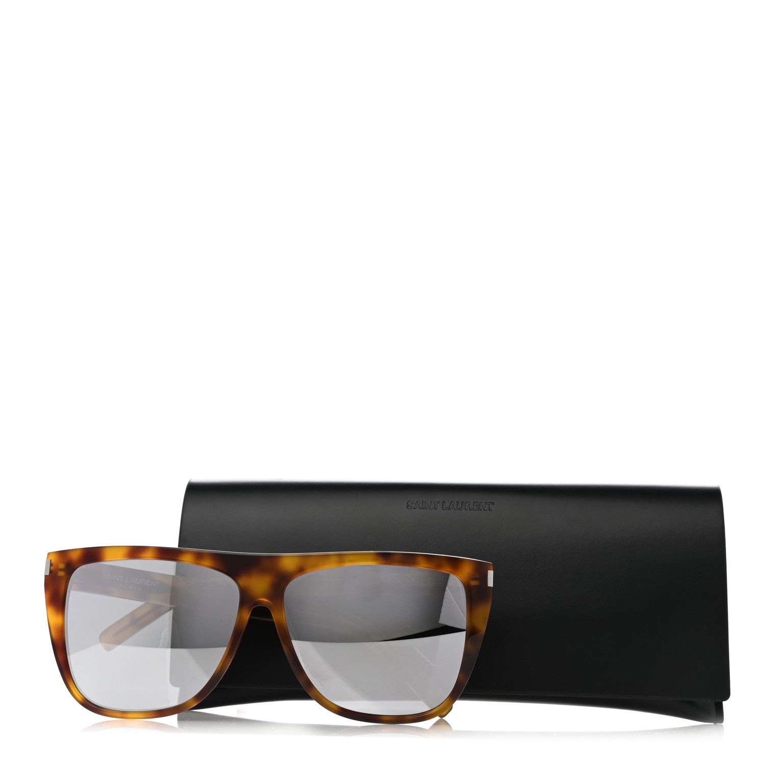 Saint Laurent Acetate Flat Top SL1 Sunglasses Tortoise 8 of 8