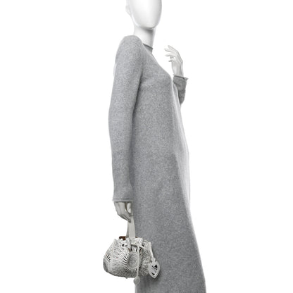 Alaia Calfskin Lux Laser Cut Studded Rose-Marie 19 Bag White 2 of 10