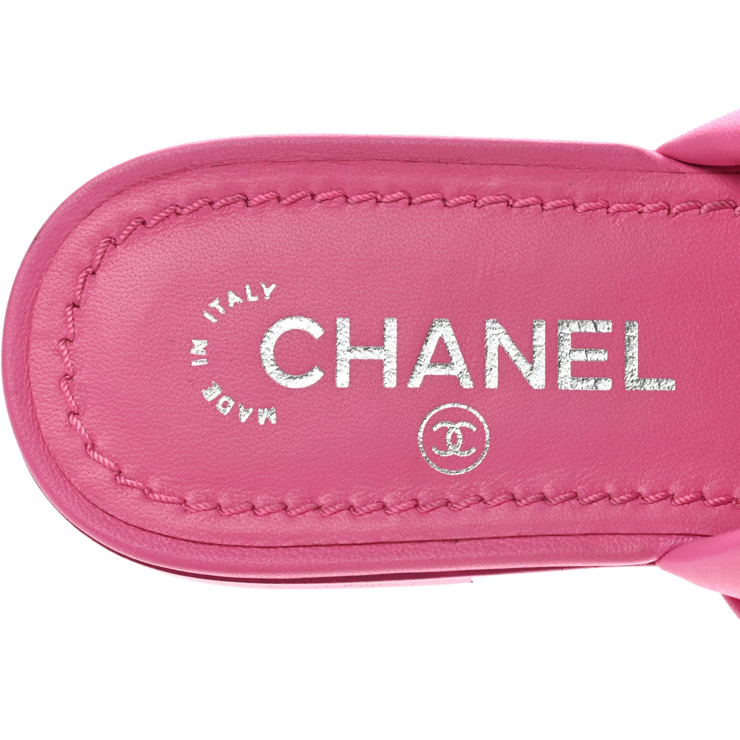 Lambskin Chain Thong Sandals 35.5 Fuchsia