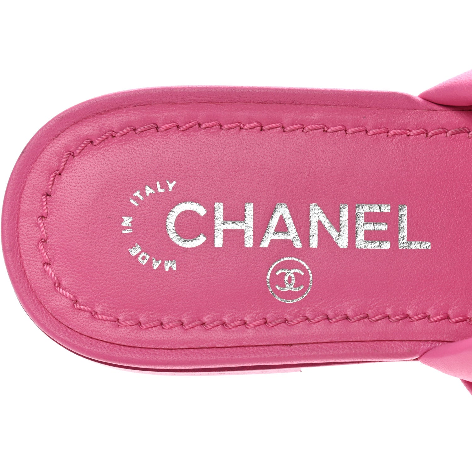 Chanel Lambskin Chain Thong Sandals 35.5 Fuchsia 7 of 9