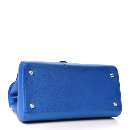 Delvaux Metallic Grained Calfskin MM Brillant Satchel Satin Electric 4 of 10