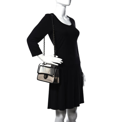 Chanel Lambskin PVC Medium Coco Sand Flap Black 2 of 16