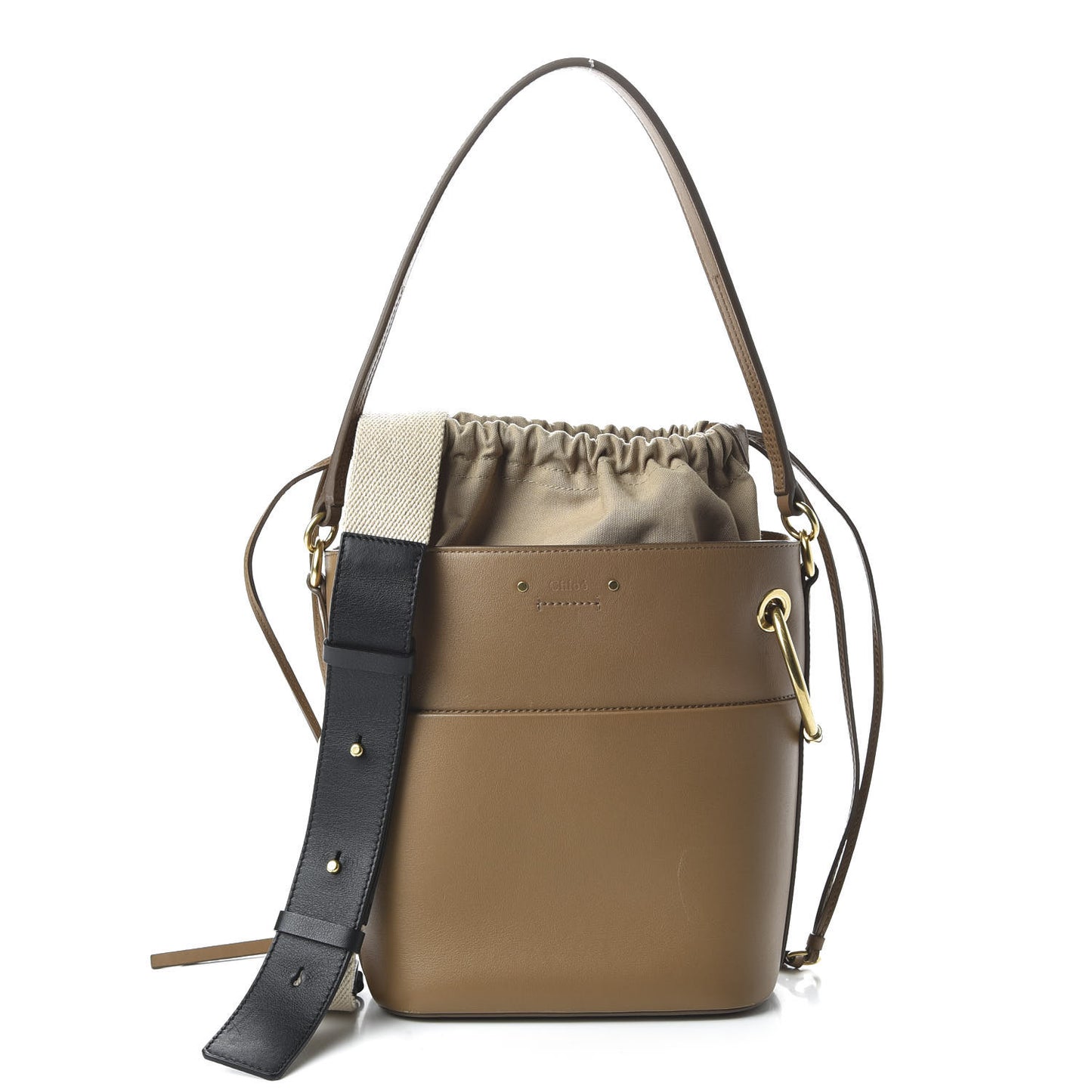 Smooth Calfskin Small Roy Bucket Bag Nut
