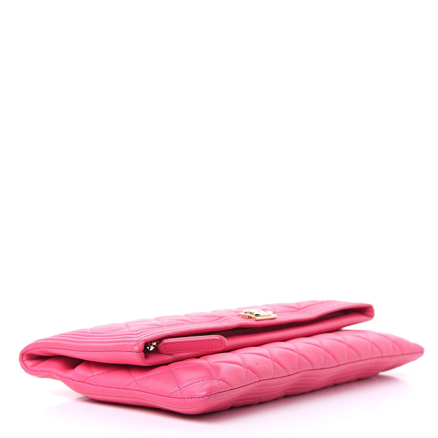 Chanel Lambskin Quilted Beauty CC Boy Clutch Fuchsia 4 of 11